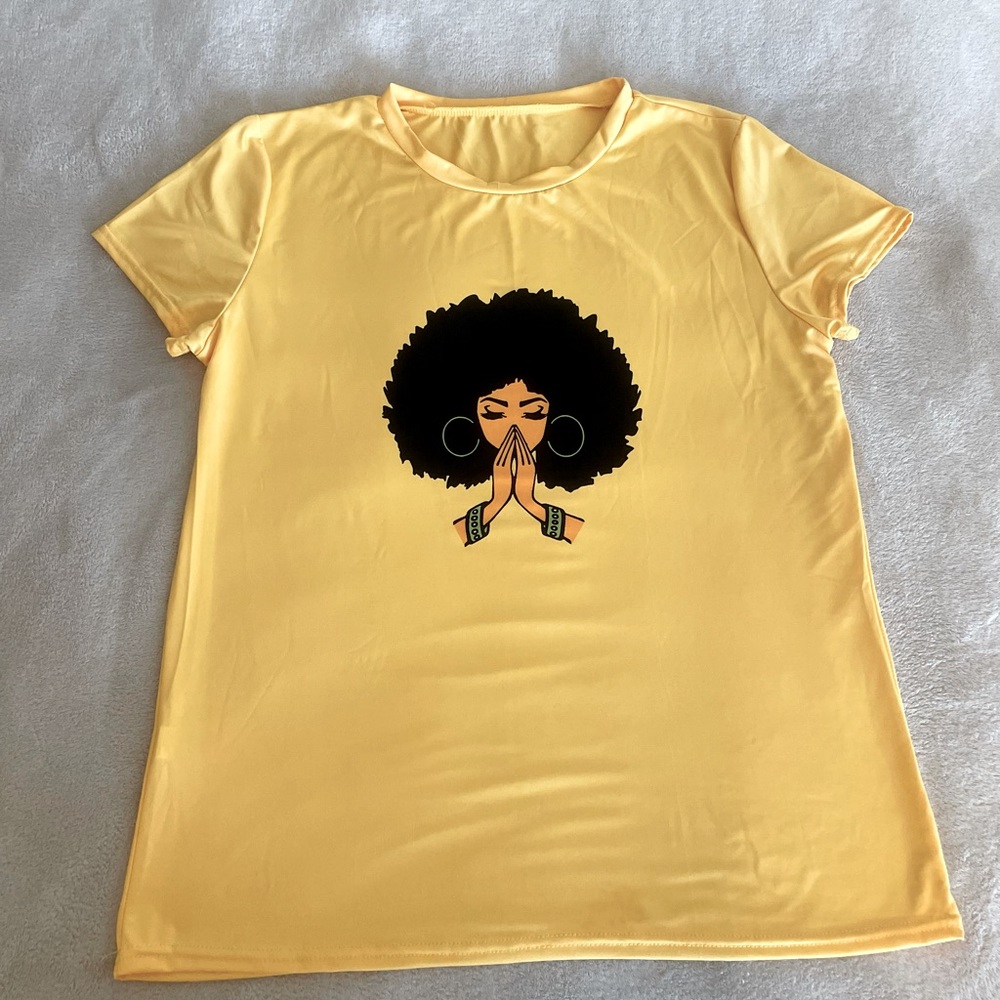 Afro Peace Crewneck Lightweight T-Shirt - Sizes 2XL & 3XL - Picture 4 of 13